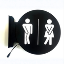 Luminoso em LED - Banheiro WC Dupla Face - Feminino Masculino - Luminária de Parede - Display Bar - 25x25cm - Fonte Bivolt