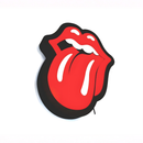 Luminoso em LED - The Rolling Stones - Luminária de Parede - 50x35cm - Fonte Bivolt