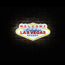 Luminoso em LED - Welcome to Las Vegas - Luminária de Parede - Display Bar - 50x25cm - Fonte Bivolt