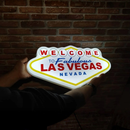 Luminoso em LED - Welcome to Las Vegas - Luminária de Parede - Display Bar - 50x25cm - Fonte Bivolt