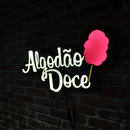Luminoso em LED - Algodão Doce - Letreiro - Luminária de Parede - 50x20cm - Fonte Bivolt