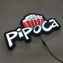 Kit Luminosos em LED - Cinema Lovers - Claquete + Pipoca - Luminária de Parede - Fonte Bivolt - 2 Peças