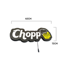 Luminoso em LED - Chopp - Luminária de Parede - Display Bar - 40x15cm - Fonte Bivolt