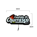 Luminoso em LED - Cantinho do Churrasco - Luminária de Parede - Display Bar - 50x25cm - Fonte Bivolt