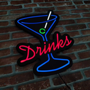 Luminoso em LED - Drinks - Luminária de Parede - Display Bar - 38x32cm - Fonte Bivolt