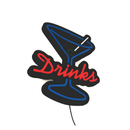 Luminoso em LED - Drinks - Luminária de Parede - Display Bar - 38x32cm - Fonte Bivolt