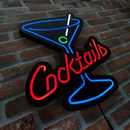 Luminoso em LED - Cocktails - Luminária de Parede - Display Bar - 38x32cm - Fonte Bivolt