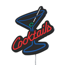 Luminoso em LED - Cocktails - Luminária de Parede - Display Bar - 38x32cm - Fonte Bivolt