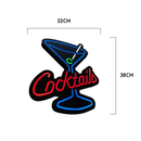 Luminoso em LED - Cocktails - Luminária de Parede - Display Bar - 38x32cm - Fonte Bivolt